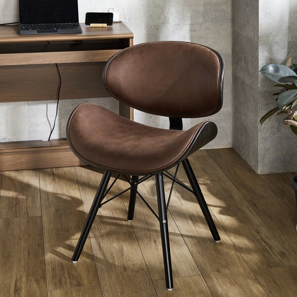 【ベルメゾン】本革のような風合いの曲げ木のデザインチェア