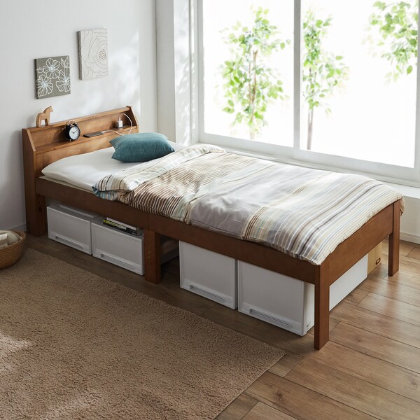 【ベルメゾン】コンセント・宮付き頑丈ベッド