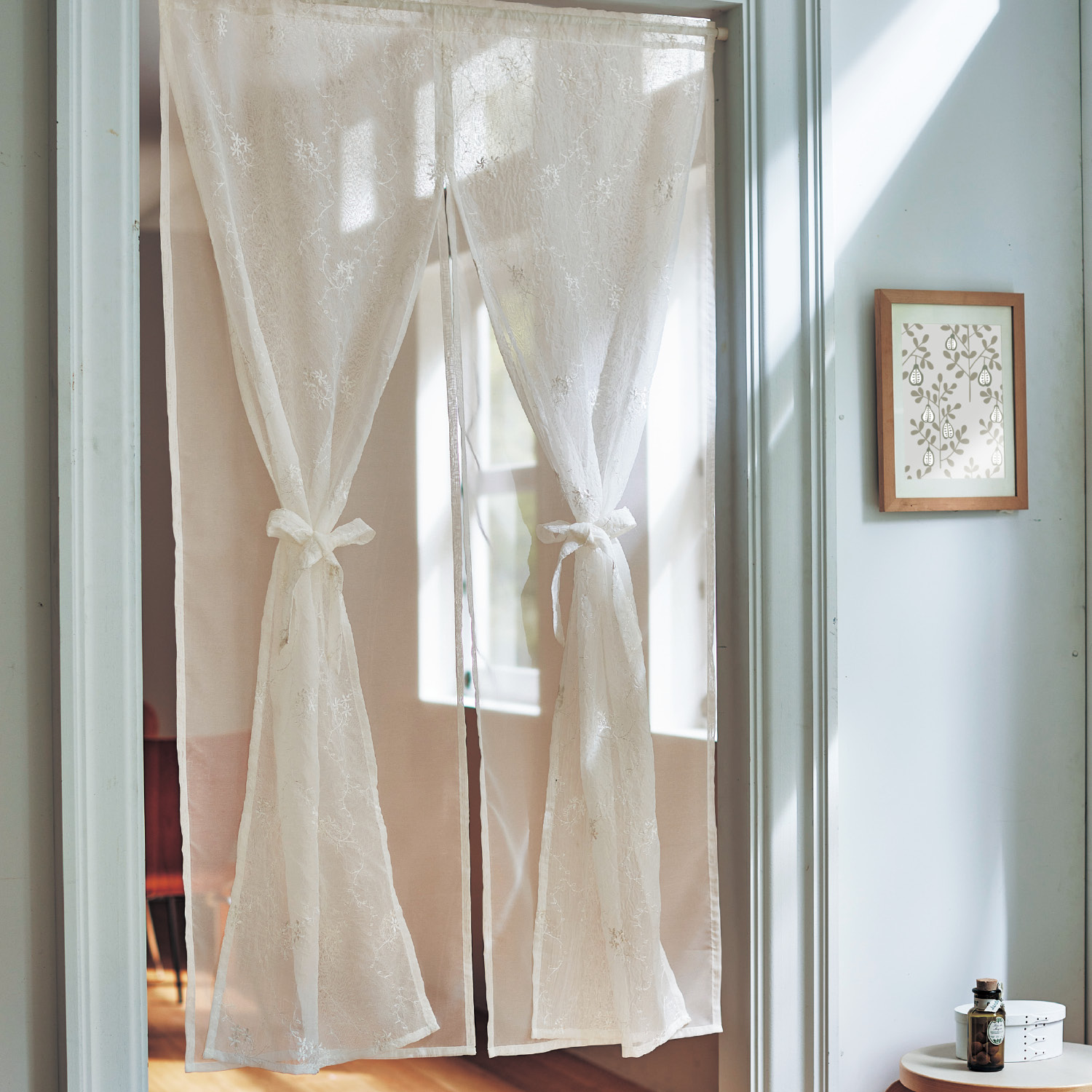 【ベルメゾン】リボン付き2重のれん 【ベルメゾン】リボン付き2重のれん