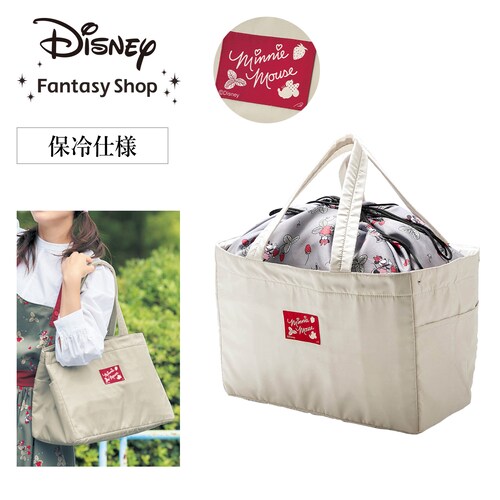 レジかごに付けられて自立する保冷バッグ「ミニーマウス」（ディズニー/Disney）