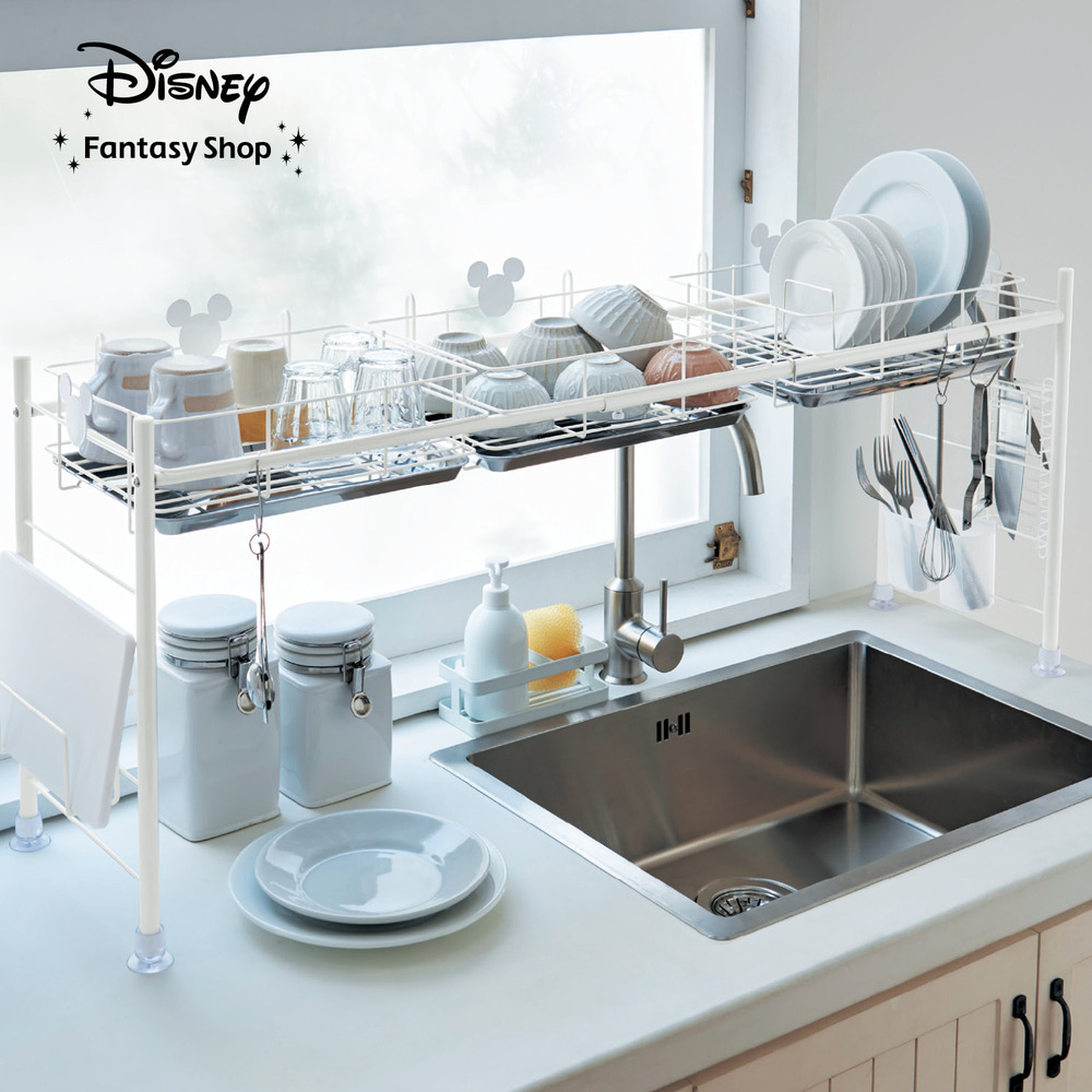 【ディズニー/Disney】シンク奥に渡せる伸縮水切りラック「ミッキーモチーフ」 【ディズニー/Disney】シンク奥に渡せる伸縮水切りラック「ミッキーモチーフ」