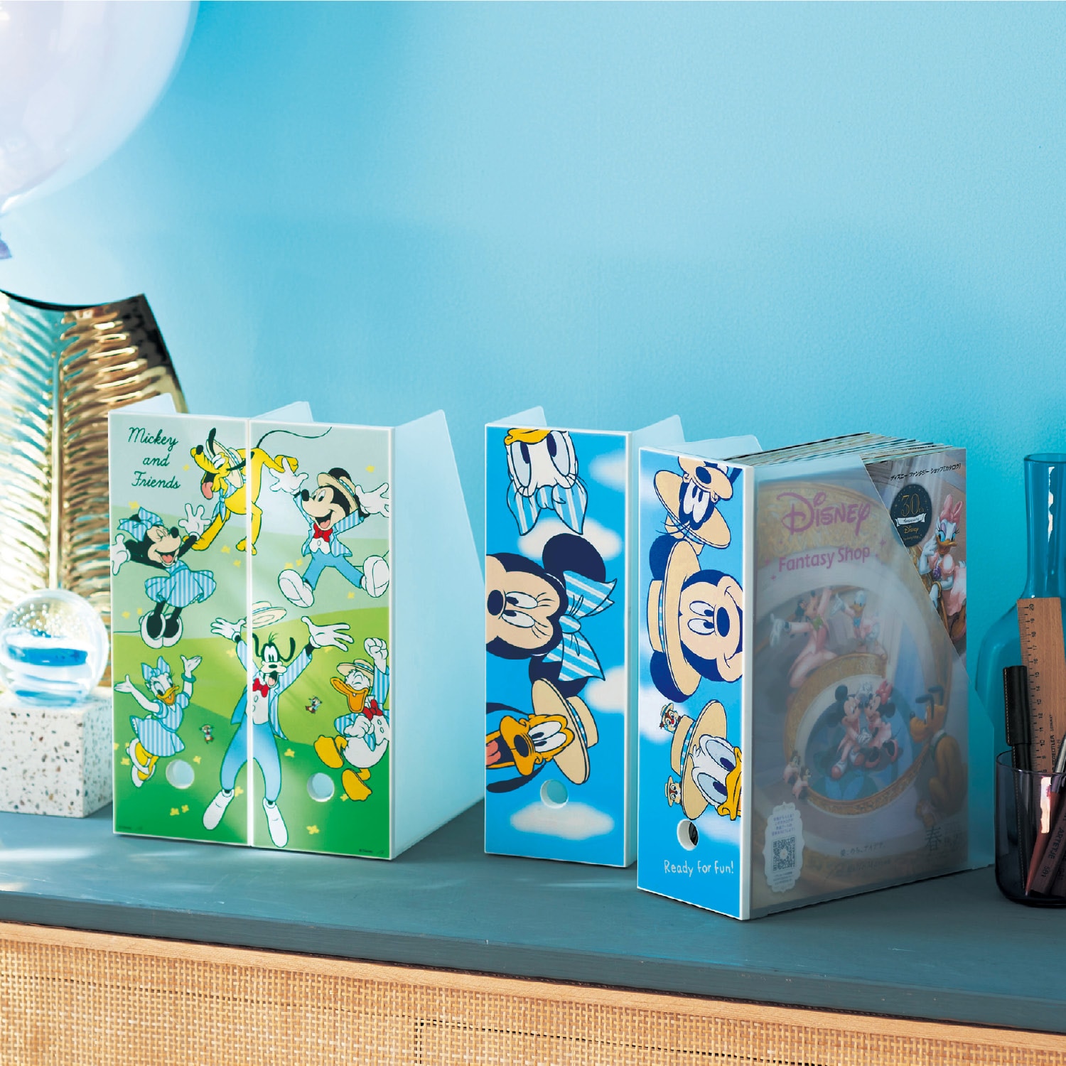 【ディズニー/Disney】【DisneyFantasyShop30周年限定品】 頑丈ファイルラック2柄セット「ミッキー & フレンズ」画像