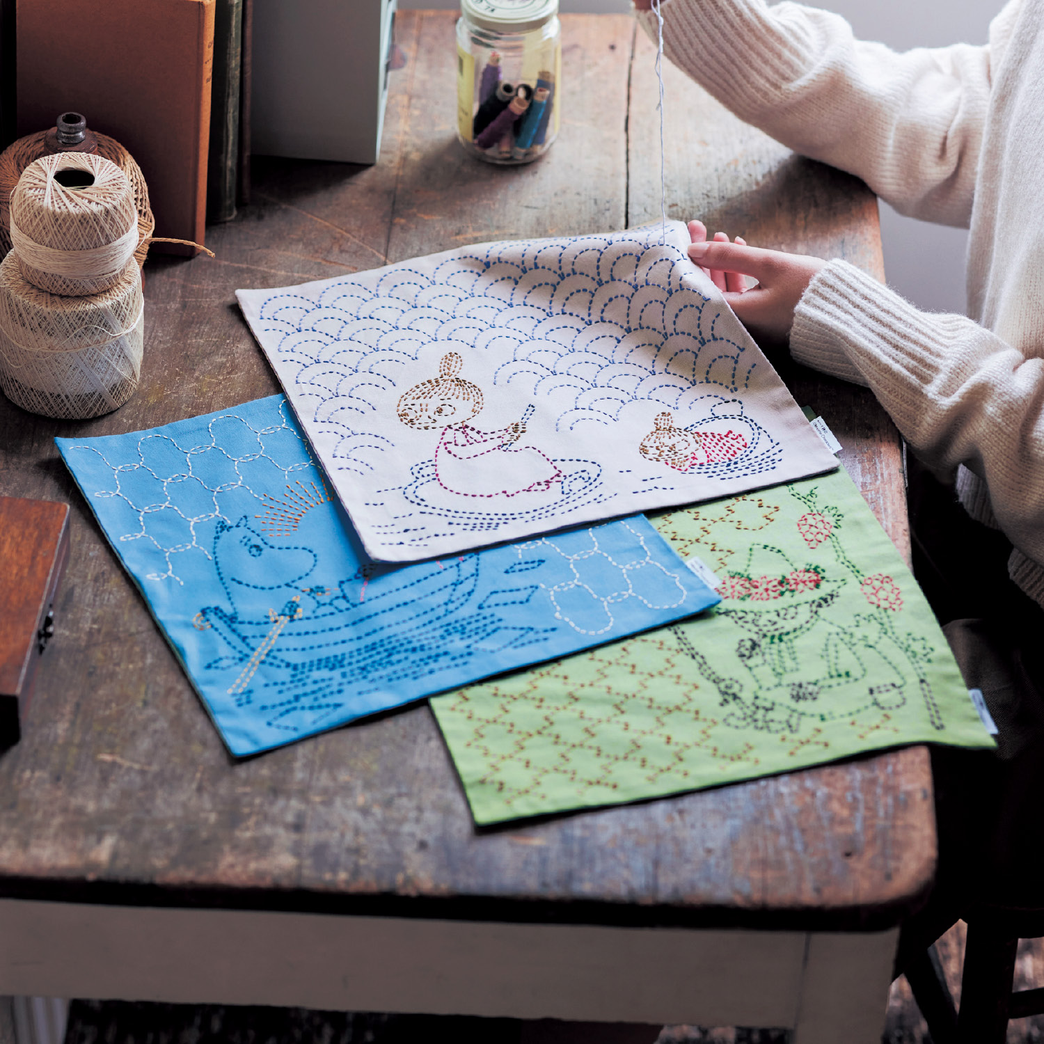 ムーミンで描く華やぎ刺し子手作りキット