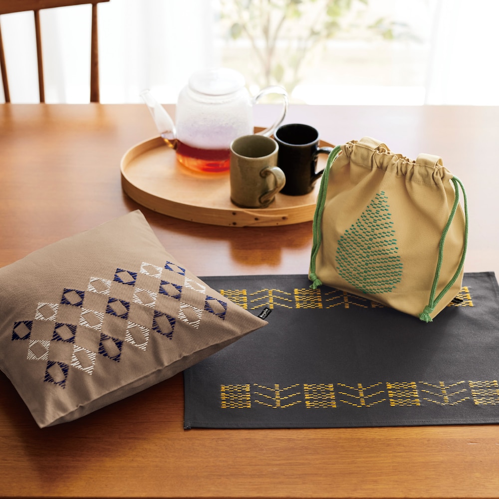 【くららぼ】山端家昌・縫製済み!こぎん刺しの小物手作りキット