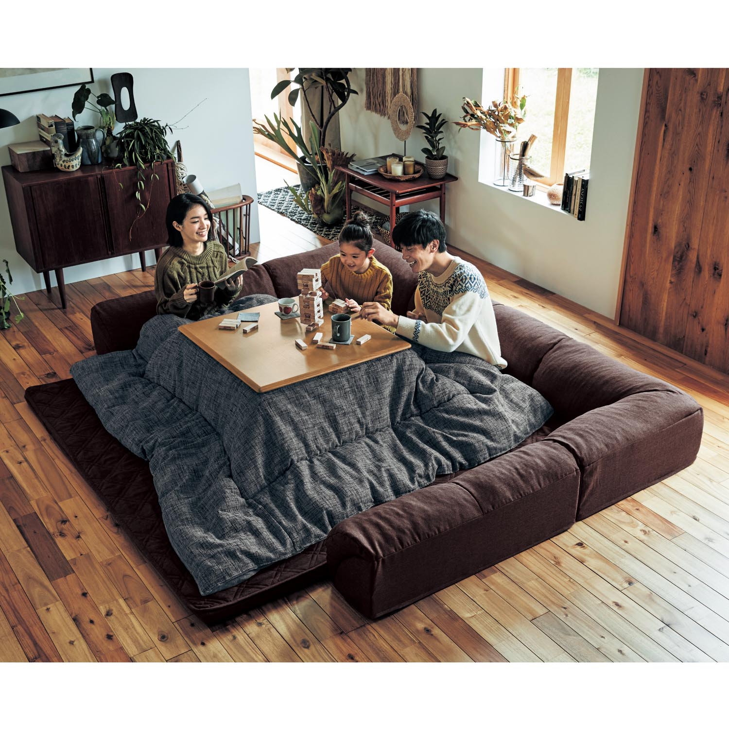 ラグが洗えるダブルコーナーローソファーセット(グータラグ/Guutarug) ラグが洗えるダブルコーナーローソファーセット(グータラグ/Guutarug)