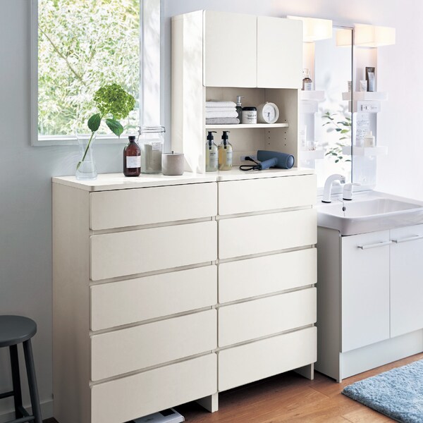 【ベルメゾン】角に丸みをつけたサニタリーキャビネット