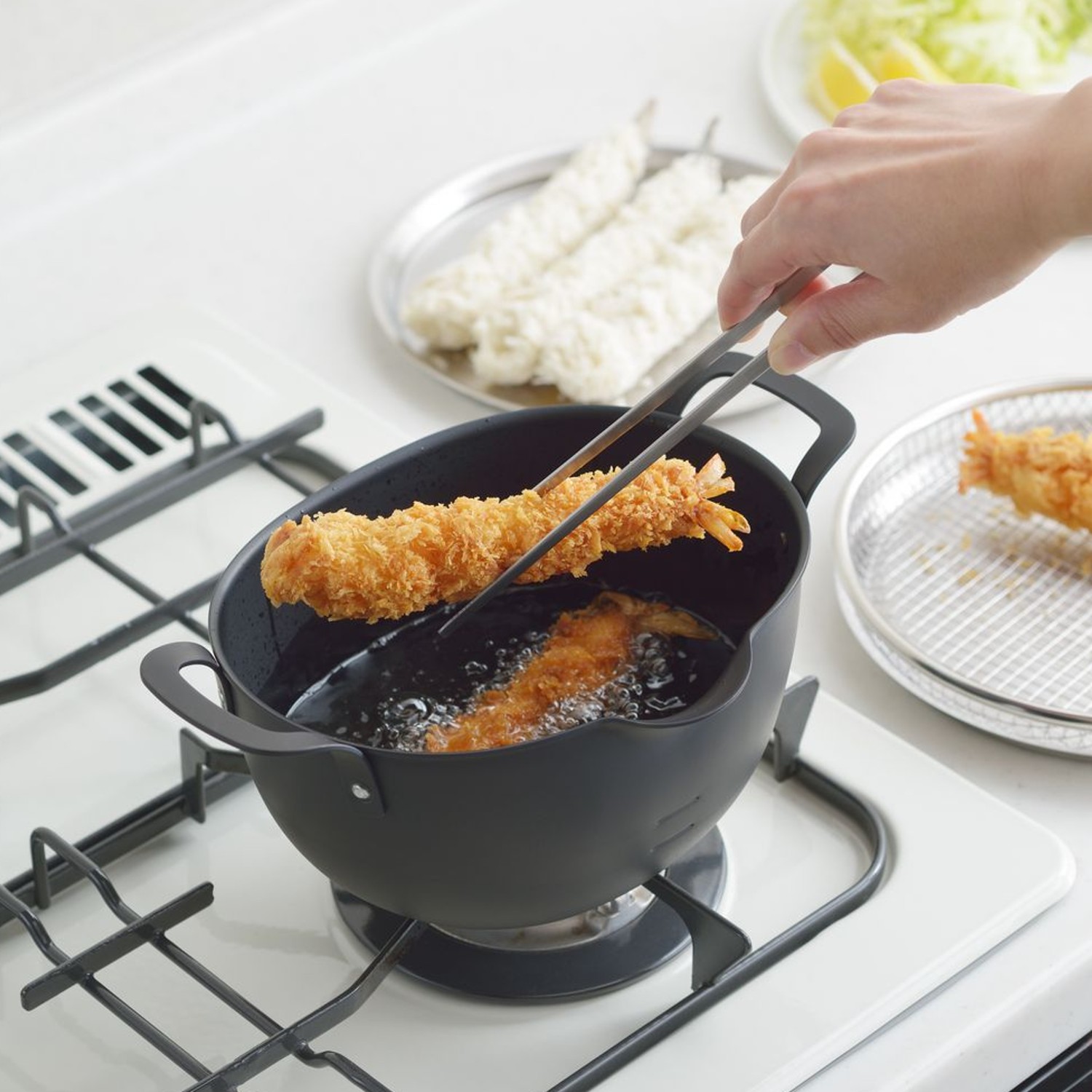 【アイカタ/aikata】鉄製揚げ鍋[日本製] 【IH/ガス火対応】