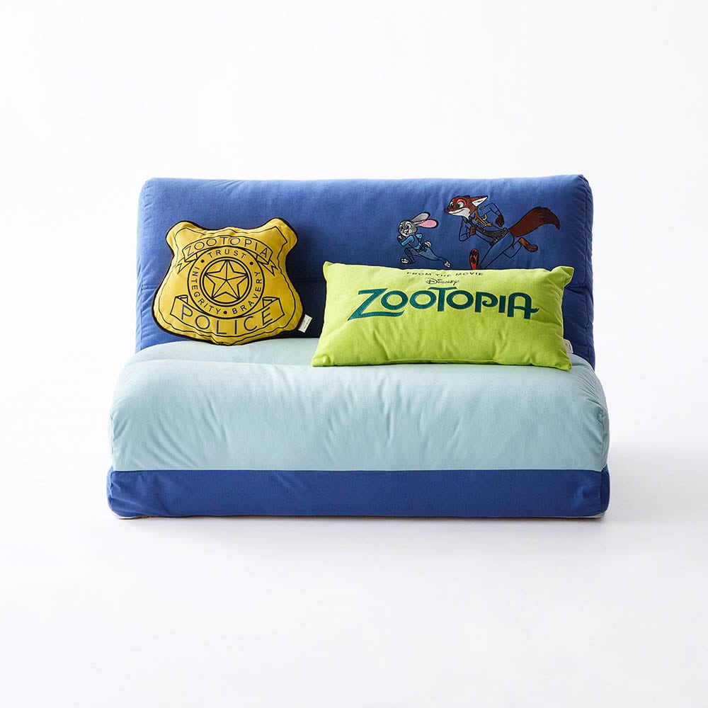 モチーフ型クッション＆ブランケット付き4WAYソファーベッド