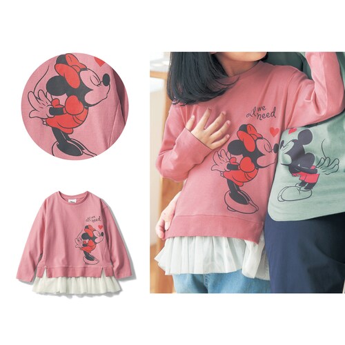 【ガールズ】チュールＴシャツ「ミニーマウス」