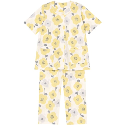 パジャマ ５分袖・８分丈ズボン 綿100％ 花柄