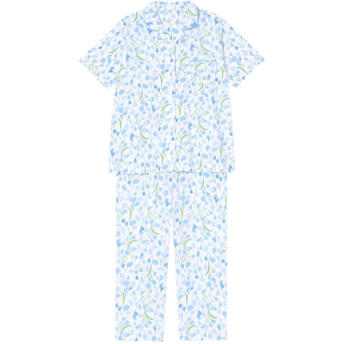 パジャマ ５分袖・長ズボン 綿100％ 小花柄