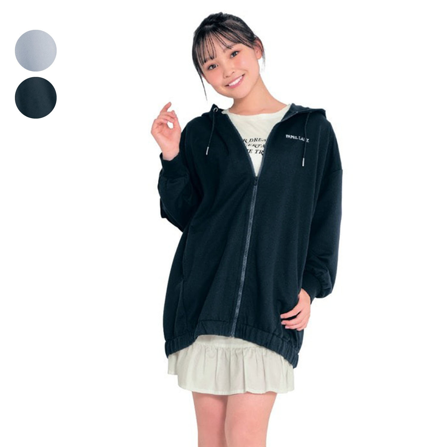 【パペル ラピス/Papel lapiz】ロング丈ビッグシルエットミニ裏毛パーカ 【子供服】