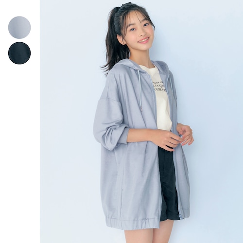 ロング丈ビッグシルエットミニ裏毛パーカ 【子供服】