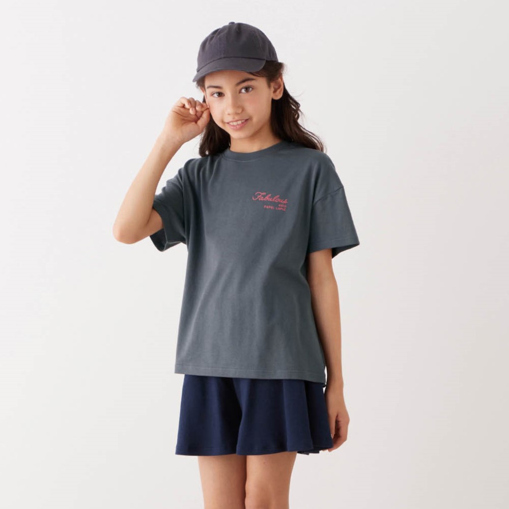 【パペル ラピス/Papel lapiz】プチプラ!胸ロゴ綿素材半袖Tシャツ 【子供服】