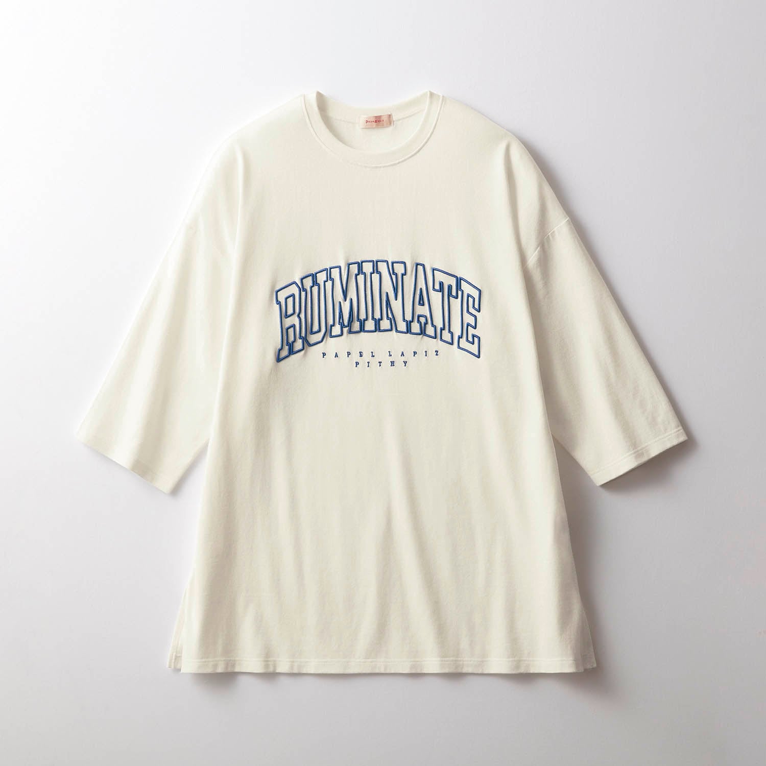 立体刺繍七分袖ゆるＴシャツ（子供服 Tシャツ/カットソー）｜(パペル