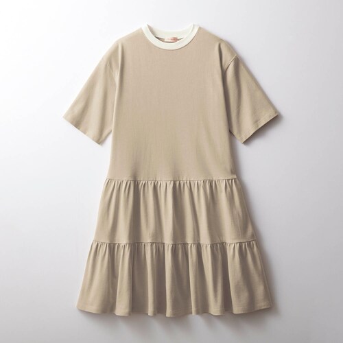 ティアードカットソーワンピース 【子供服 半袖】