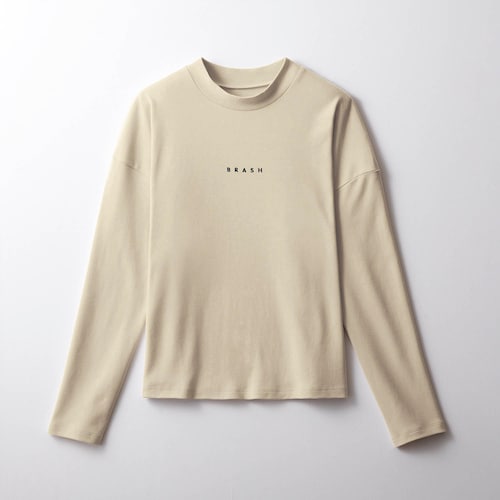 モックネックやわらか長袖ワイドＴシャツ 【子供服】