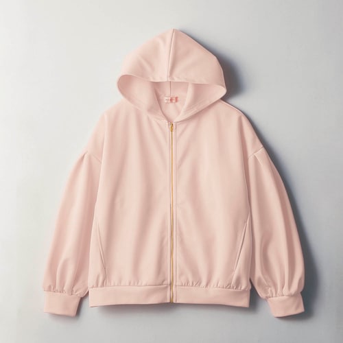 袖ボリュームドロップショルダージップアップパーカ 【子供服】
