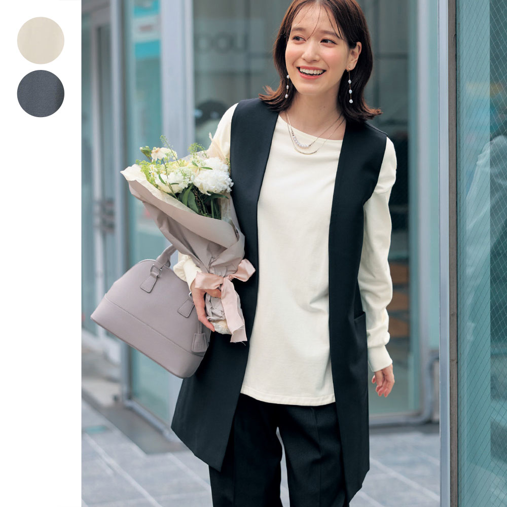 【ジータ/GITA】裾ラウンド長袖チュニックTシャツ 【ジータ/GITA】裾ラウンド長袖チュニックTシャツ