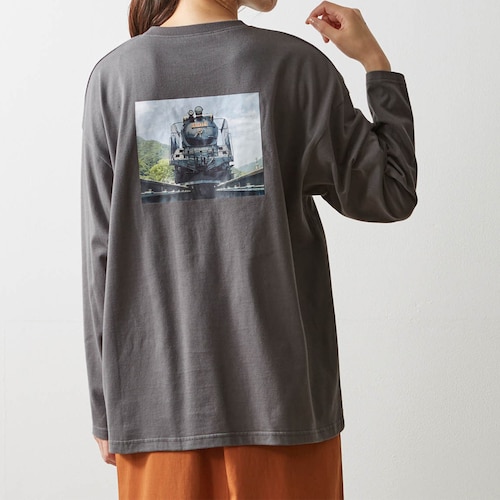 大人リアルプリント長袖Ｔシャツ（機関車・キハ） 【ユニセックス】