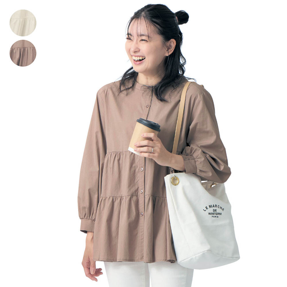 【ベルメゾン】親子でリンクティアードレディースチュニックシャツ 【ベルメゾン】親子でリンクティアードレディースチュニックシャツ