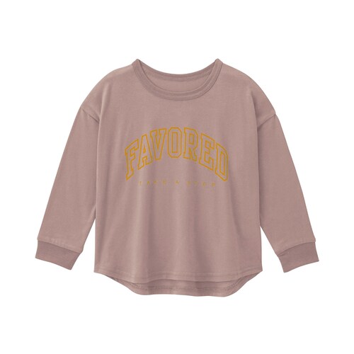 親子でリンクロゴプリント裾ラウンド長袖Ｔシャツ 【子供服】
