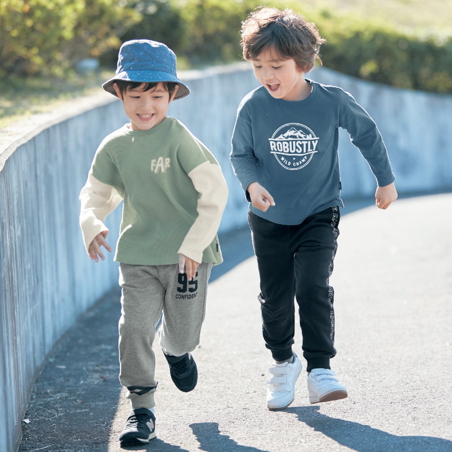 ゆるシルエットワッフル長袖Ｔシャツ（子供服 Tシャツ/カットソー