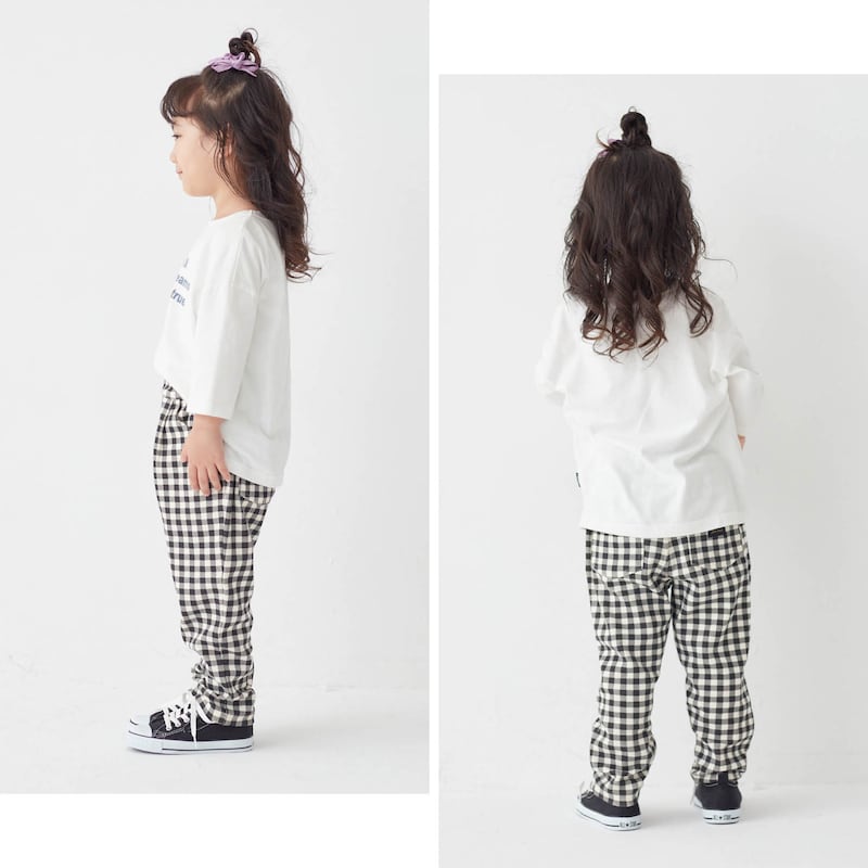 ギンガムチェック／モデル身長103cm・110サイズ着用