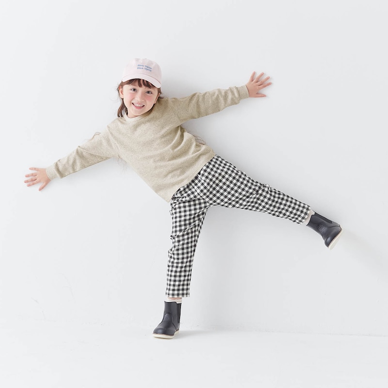 ギンガムチェック／モデル身長113cm・110サイズ着用