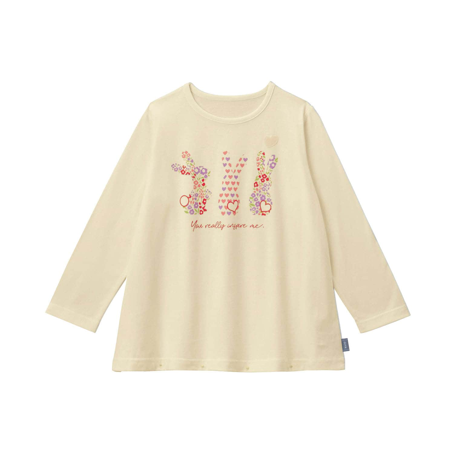 名札ココ選べるプリントAライン長袖Ｔシャツ（子供服 Tシャツ