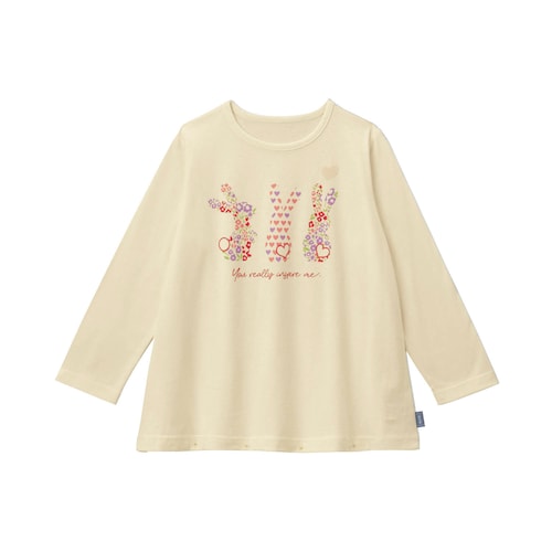 名札ココ選べるプリントAライン長袖Ｔシャツ 【子供服】