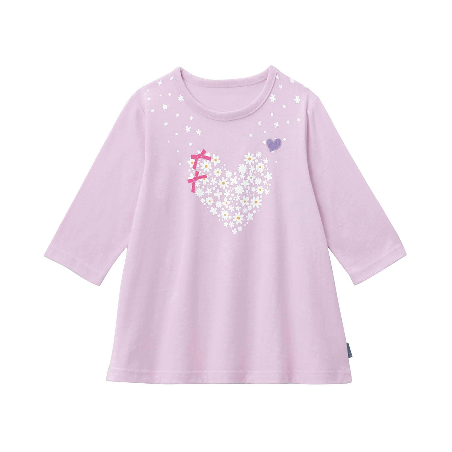 名札ココ選べるプリントAライン七分袖Tシャツ 【子供服】 名札ココ選べるプリントAライン七分袖Tシャツ 【子供服】