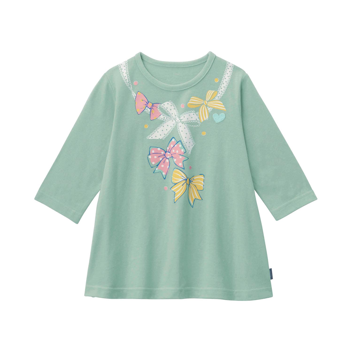 名札ココ選べるプリントAライン七分袖Tシャツ 【子供服】 名札ココ選べるプリントAライン七分袖Tシャツ 【子供服】