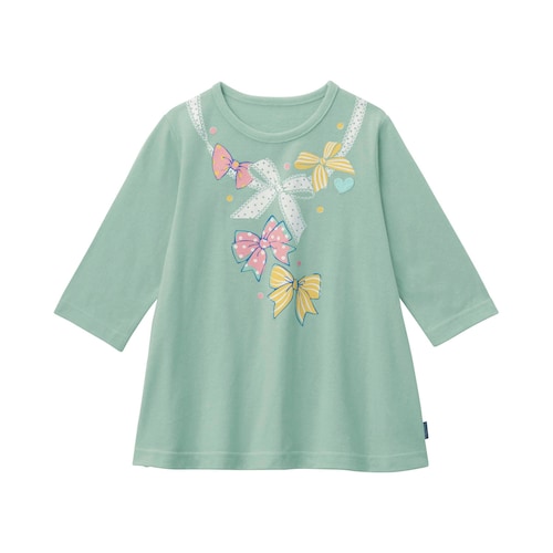 名札ココ選べるプリントAライン七分袖Ｔシャツ 【子供服】