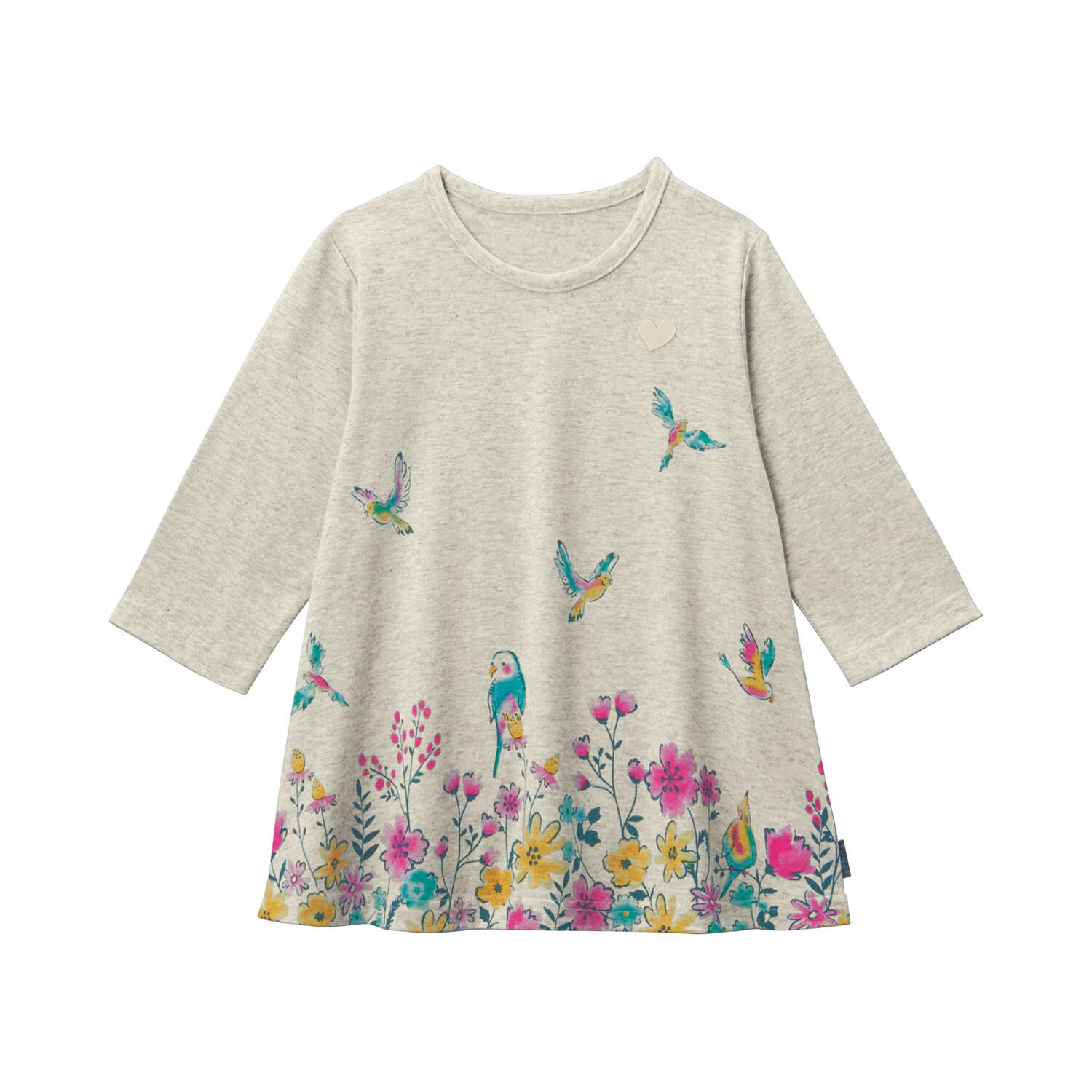 名札ココ選べるプリントAライン七分袖Tシャツ 【子供服】 名札ココ選べるプリントAライン七分袖Tシャツ 【子供服】