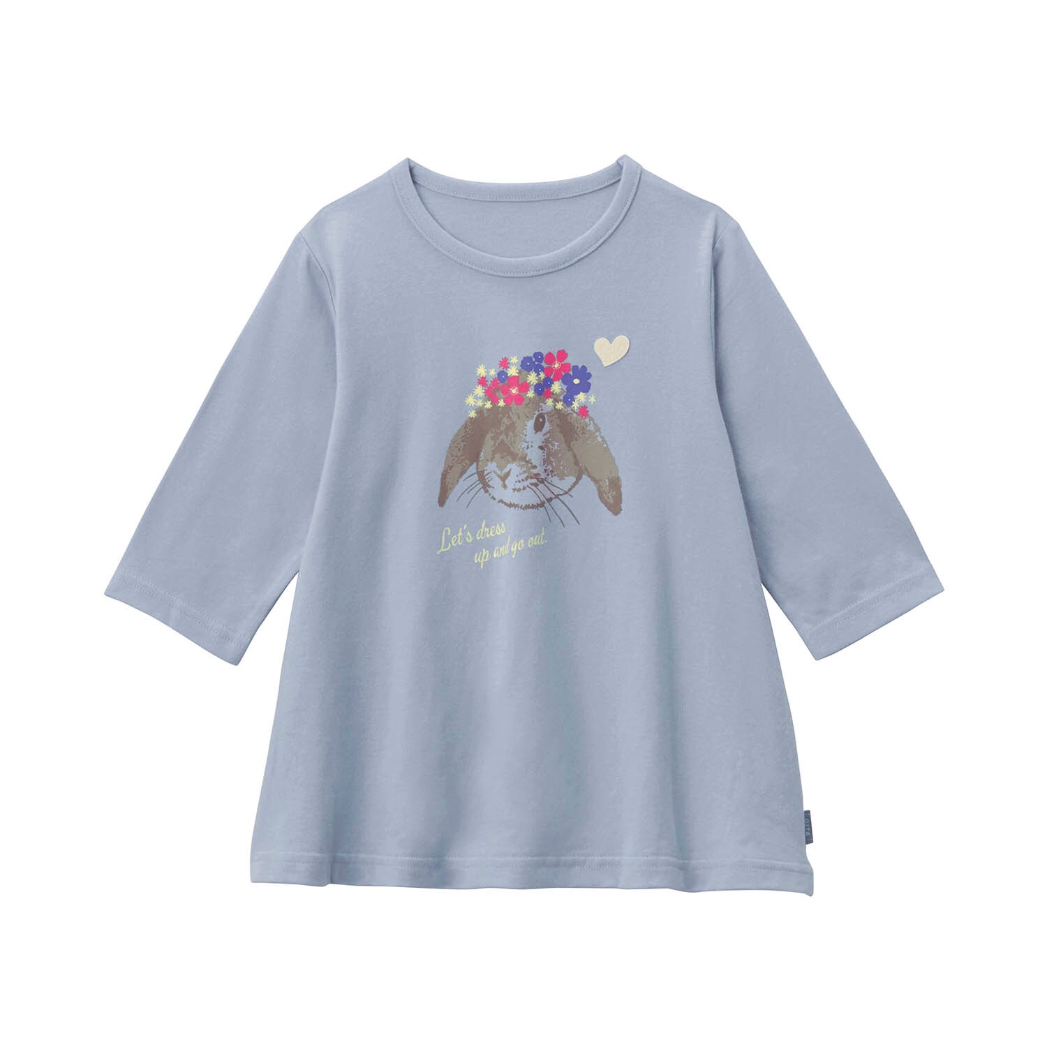 名札ココ選べるプリントAライン七分袖Tシャツ 【子供服】 名札ココ選べるプリントAライン七分袖Tシャツ 【子供服】