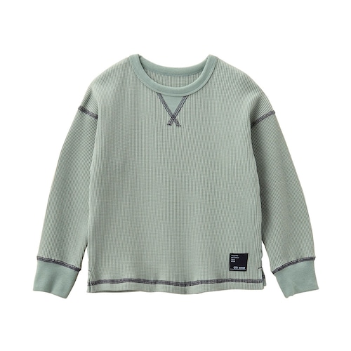 配色ステッチワッフル長袖Ｔシャツ 【子供服】