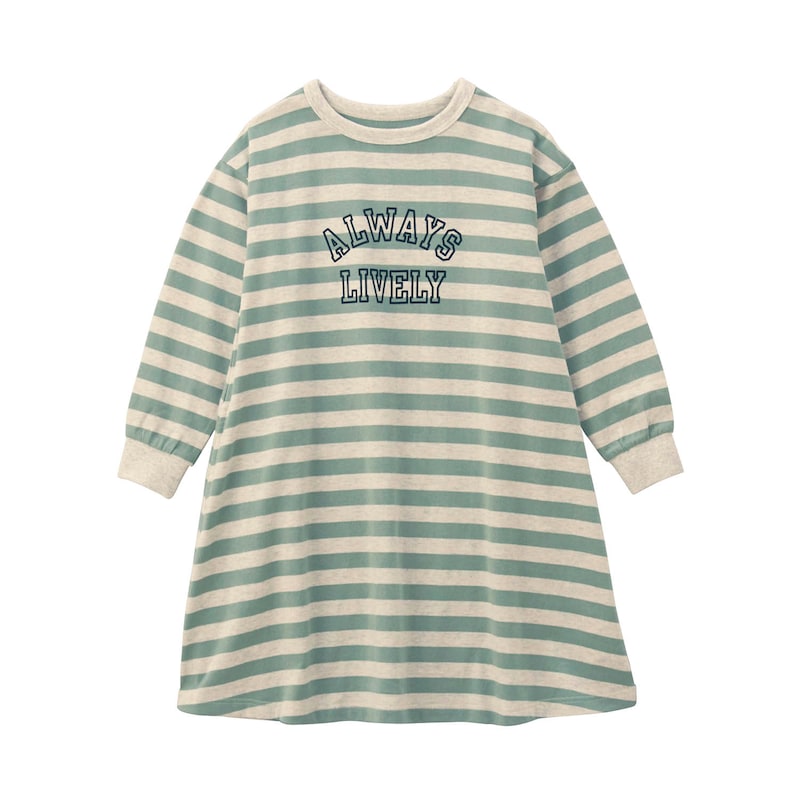 スモーキーグリーン×オートミールボーダー