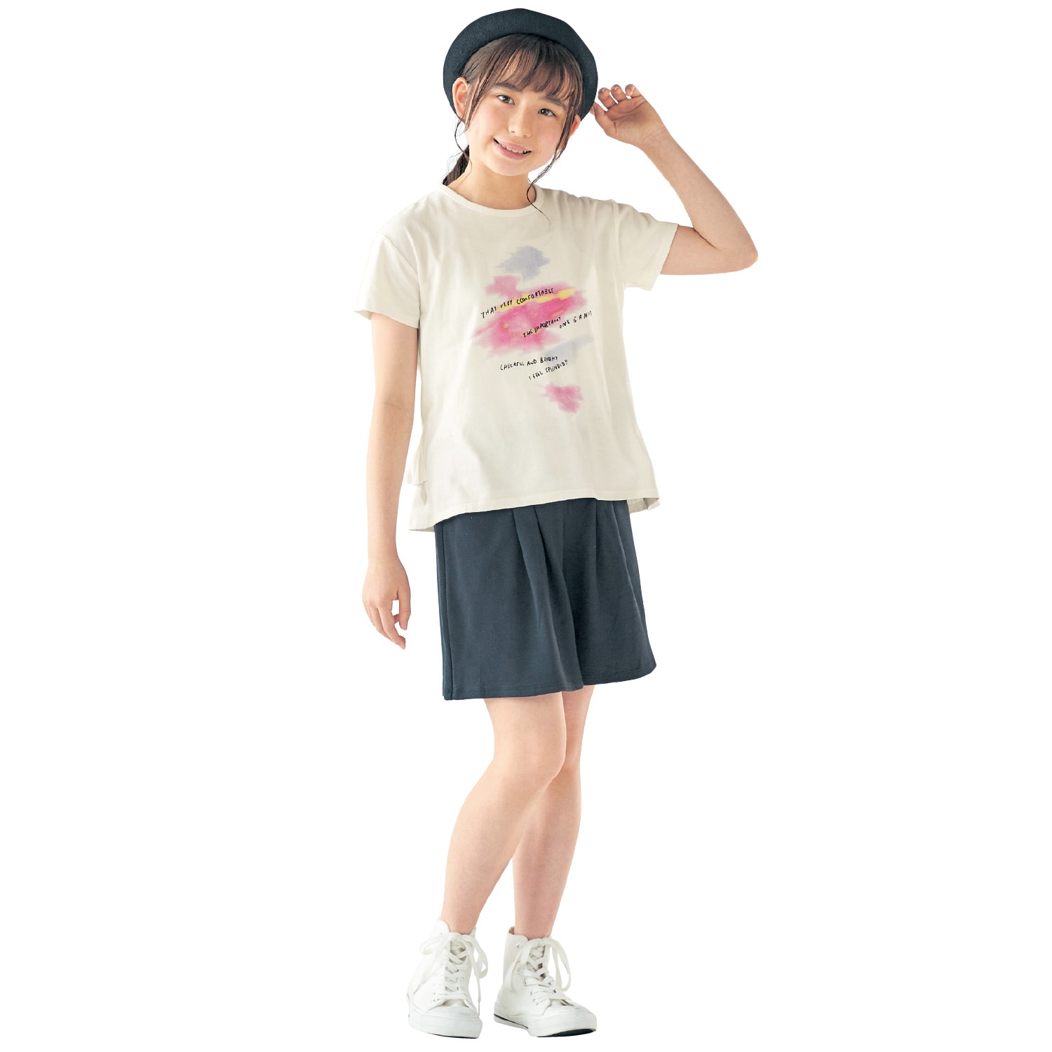 バックフリルプリント半袖Ｔシャツ（子供服 Tシャツ/カットソー