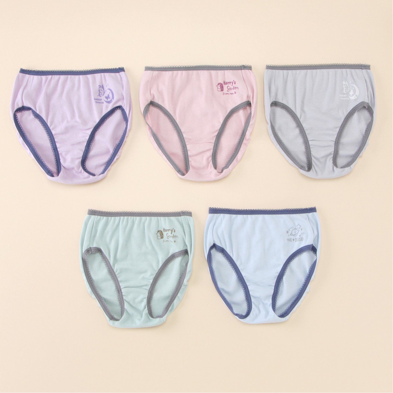 【ガロー/GARAU】ショーツ5色組 くすみ アウトゴム【子供・ジュニア】