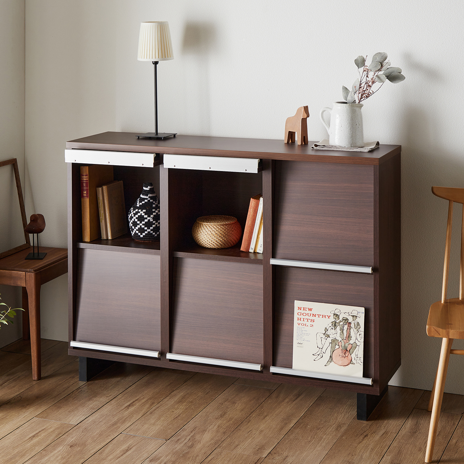 【ベルメゾン】【受注生産】木目調フラップキャビネット