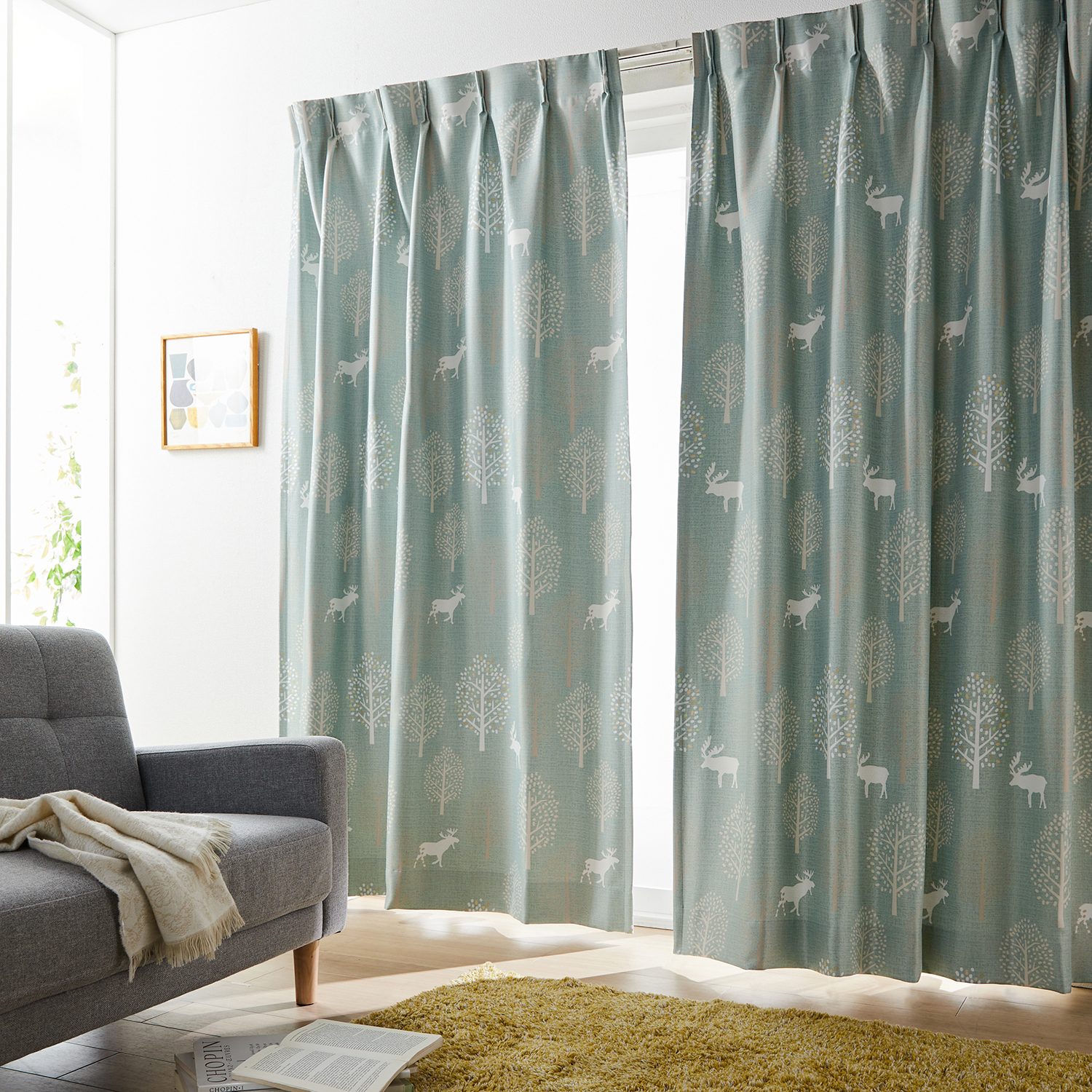 【ベルメゾン】【99サイズ】 北欧調デザインの遮光カーテン[日本製]