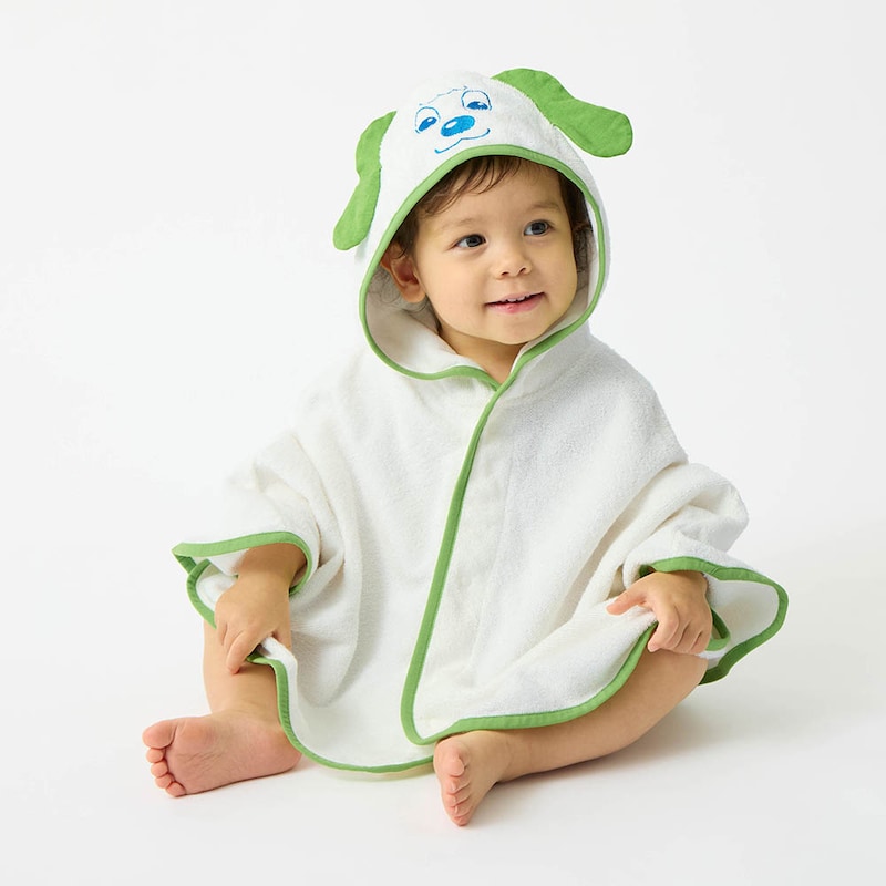 ワンワン（グリーン）／モデル身長80㎝・70～90サイズ着用・体重10㎏