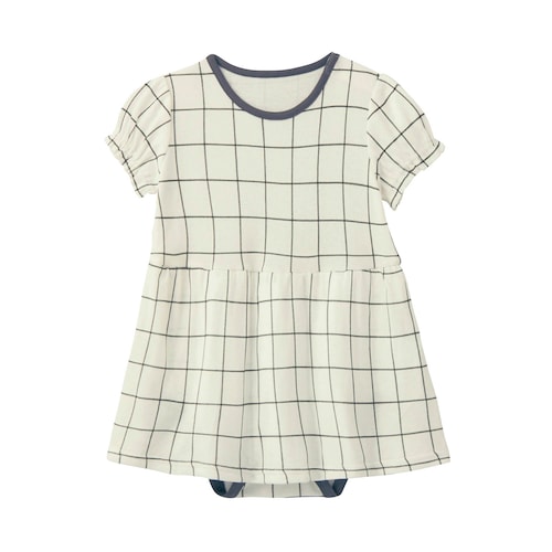ソフのびフライススカート付き総柄半袖ボディスーツ 【ベビー服】