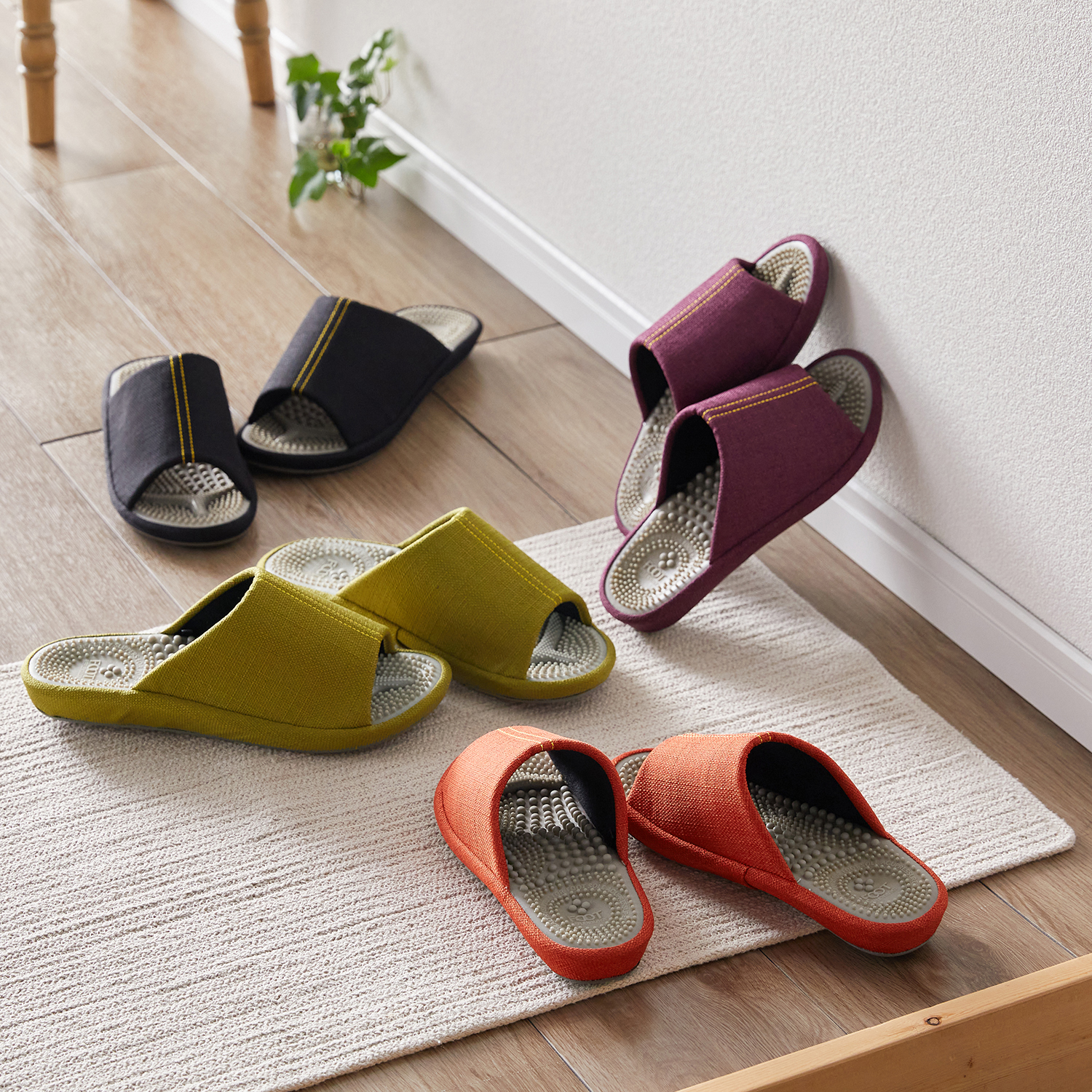 【ベルメゾン】ほどよく足裏を刺激する3D構造のコンフォート健康スリッパ