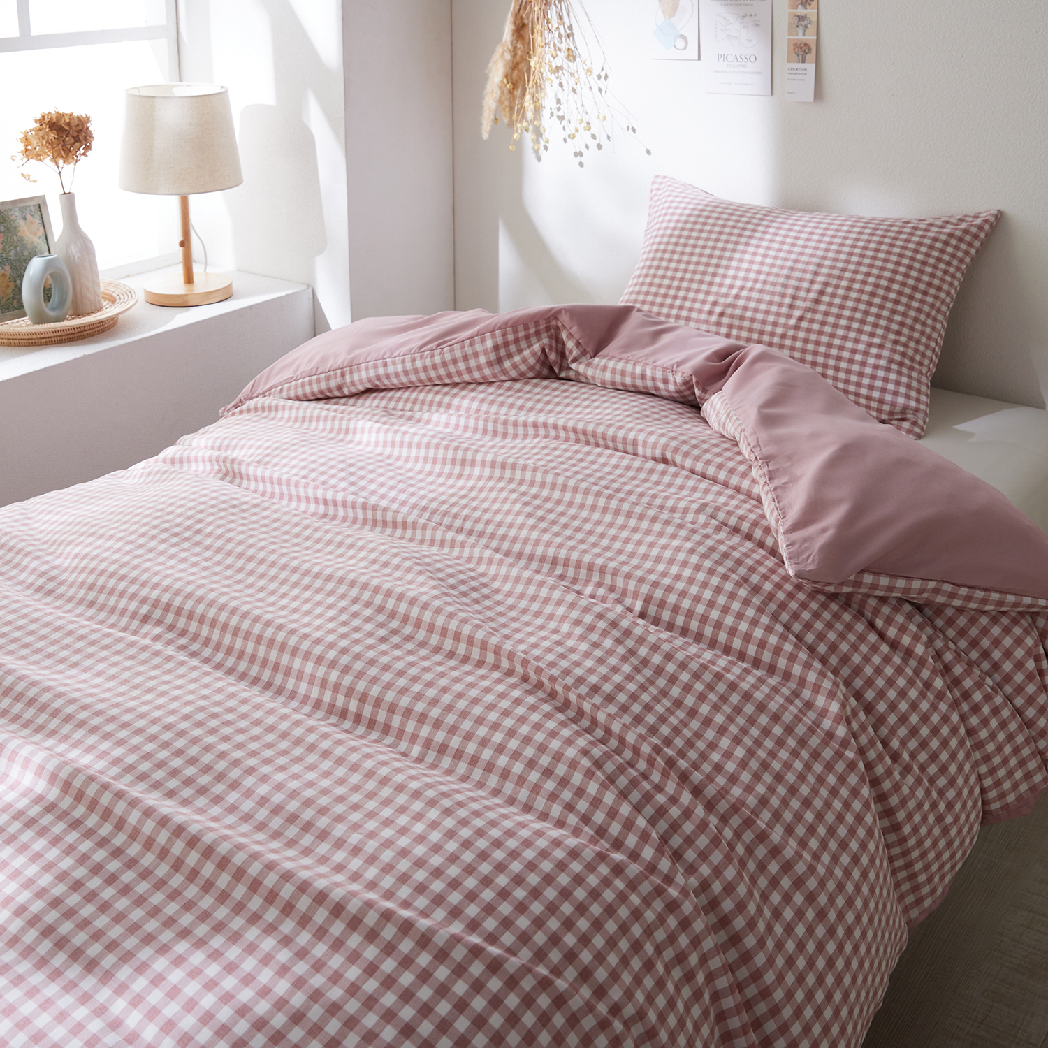 【ベルメゾン】両サイドファスナーで着脱簡単!チェック柄掛け布団カバー 【ベルメゾン】両サイドファスナーで着脱簡単!チェック柄掛け布団カバー