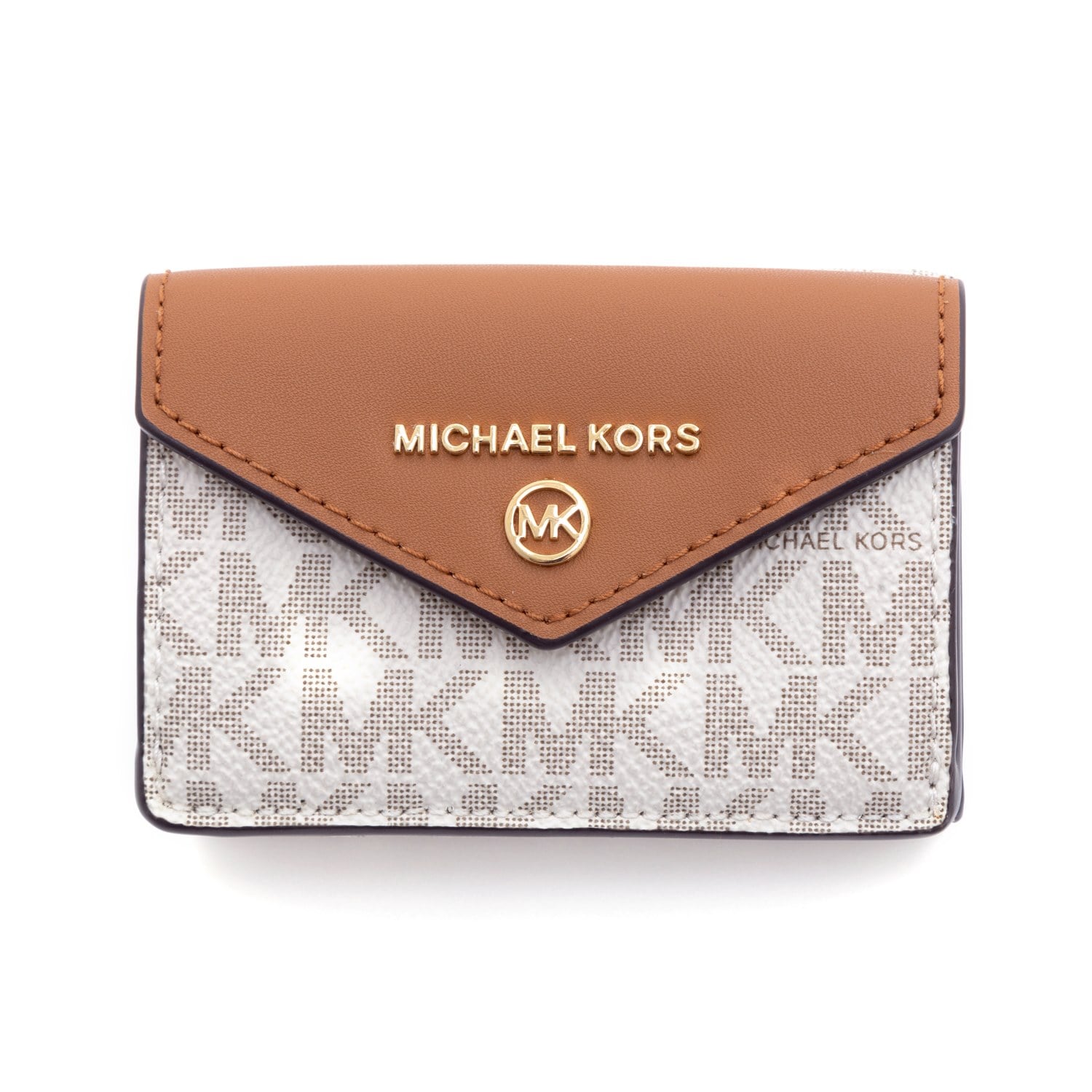 紺×赤 MICHAEL KORS マイケルコース 三つ折り財布 小銭入れ 本革 牛革