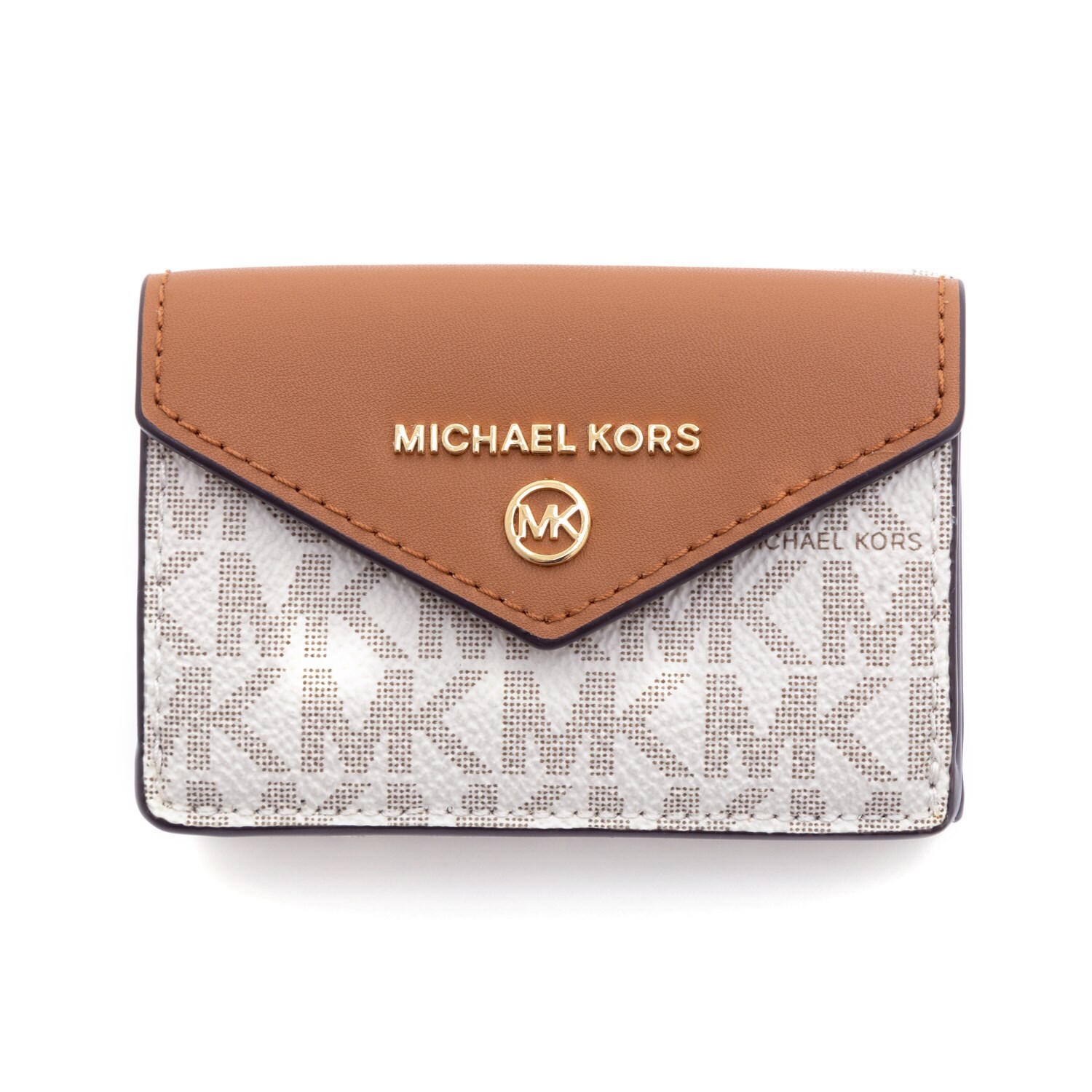 新品☆MICHAEL KORS ブラウン シグネチャー レザー 長財布 - 折り財布