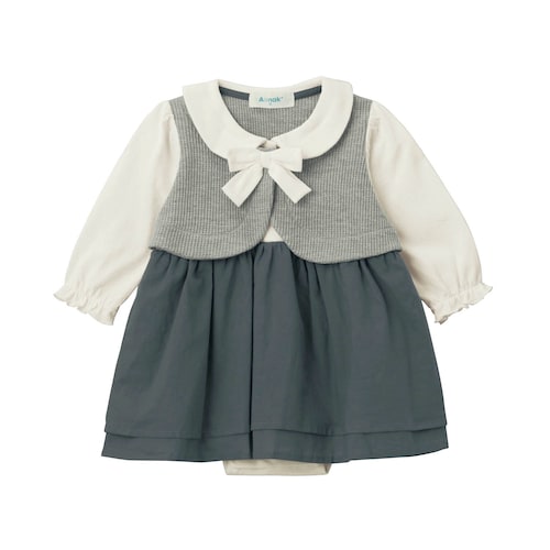 ボレロレイヤード風ベビーワンピース 【ベビー服 フォーマル】