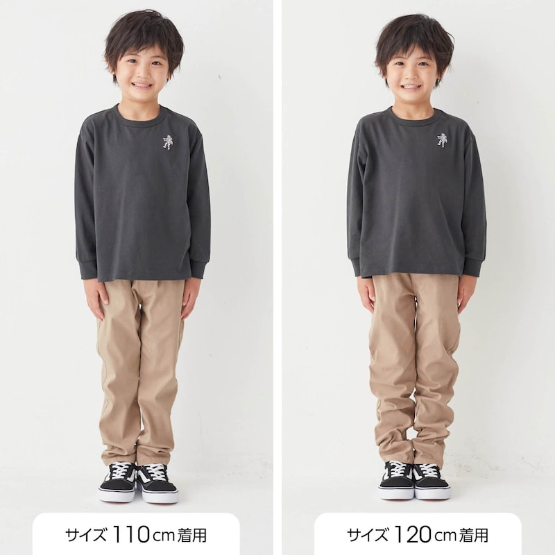 サイズ別着用比較／モデル身長111cm